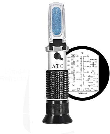 Antifreeze Refractometer,V·RESOURCING Hand-Held Anti Freeze Tester for Car Coolant Adblue Antifreeze System,Battery Acid,Coolant Windshield Fluid,Widely Used by Truck&Automotive Technician