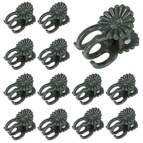 LSRVNM 100 PCS Orchid Clips, Plant Support Clips, Garden Plant Clips Reusable, Plant Stem Clips Adjustable for Supporting Vine Vegetables Tomatoes Climbing Plants (Dark Green)