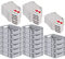 PROREGAL SuperSparSet 16x Eurobox NextGen Grip mit Scharnierdeckel und roten Schiebeschnappverschlüssen, HxBxT 12x30x40cm, 11 L, Grau, Griffe offen, Eurobehälter, Transportbox