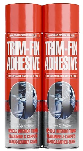 PRO SURFACE 2 Pack Trim Fix 500ml High Temperature Adhesive Glue Spray for Van Lining Carpet (2), Transparent