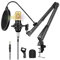 Hensych USB Mikrofon Gaming und Streaming - Studio Mikrofon mit Aufhängung, Scherenarm, Metall-Stoßdämpferhalterung und USB-Soundkarte für Gesang und Podcast