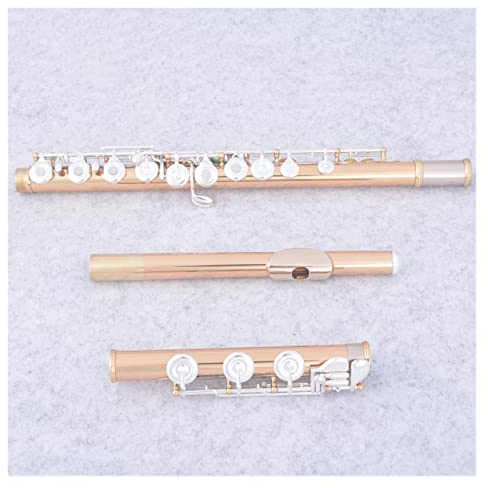 Flöteninstrument 17 Offene Löcher C-Taste Flöte Cupronickel Versilbert Goldenes Professionelles Flötenmusikinstrument Professionelles Querflöten