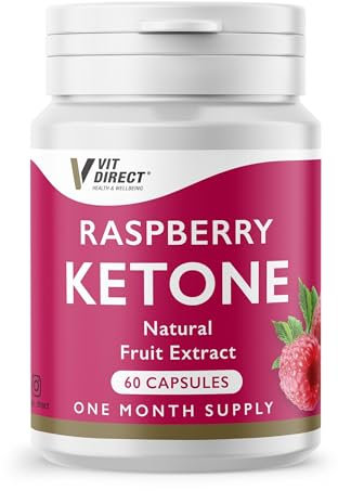 Vit Direct - Raspberry Ketone Capsules - Weight Loss Supplements - 60 Capsules - One Month Supply - Natural Fruit Extracts - Boost Metabolism - Increase Energy - Suppress Appetite