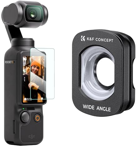K&F Concept Filtre Wide Angle Magnétique Compatible avec DJI OSMO Pocket 3 et Film de Protection Verre Optique HD Étanche Anti des Rayures Léger Nano-revêtements