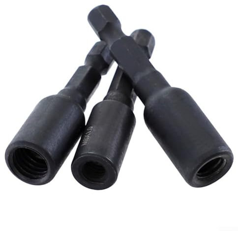 M6 M8 M10 Stecknuss Adapter Set für Einsatzmuttern oder Stockschraube, CrMo Material, 1/4 Zoll Sechskantschaft (B)