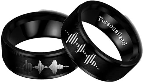 Ihanskio individuelle Paarringe zum Jahrestag (Schwarz-Soundwave)