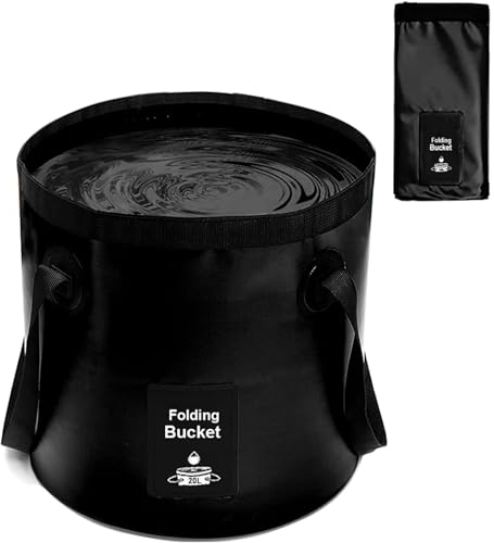 Seau Pliable 20L Portable Multifonctionnel - Conteneur d'Eau Pour Pêche, Camping, Jardinage - Bassin de Lavage Pliant