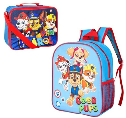 Bundle Bear Paquete de mochila y bolsa de almuerzo para niños, incluye mochila de Paw Patrol y bolsa de almuerzo aislada de la Patrulla Canina, incluye bolsa de la Patrulla Canina y bolsa de almuerzo