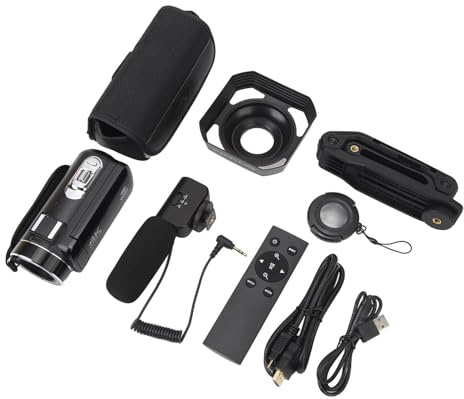 Professioneller Videokamera-Camcorder mit Fernbedienung, 4K 30 FPS, 56 MP, IR-Nachtsicht, 18-facher Zoom, 3,0-Zoll-IPS-Touchscreen, Leichte Digitale Vlog-Kamera für Fotografie