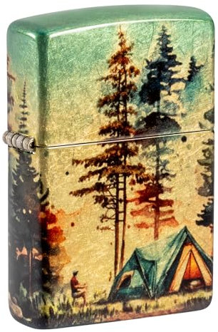 Zippo Badge Design High Polish Green Pocket Lighter