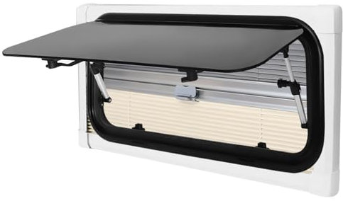 Finestra per camper – 70 cm di larghezza x 30 cm di altezza, ombra e schermo, finestra a spinta con kit di finiture per camper e roulotte