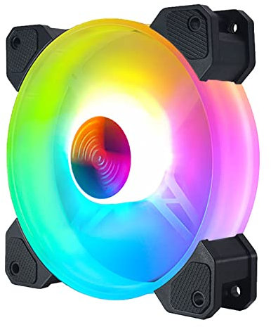 Plyisty Ventilador de Caja ARGB de 4.724 in, 6 Piezas, Ventilador Enfriador de Caja de PC con Rodamiento Hidráulico de 6 Pines, Ventilador de PC de Color Ajustable de 1300 RPM con