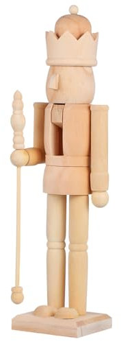 BUGUUYO Christmas Unfinished Nutcracker Figurine Blank Unpainted Puppet for Home Decor Charming Design for Bedroom Office Shop Kindergarten