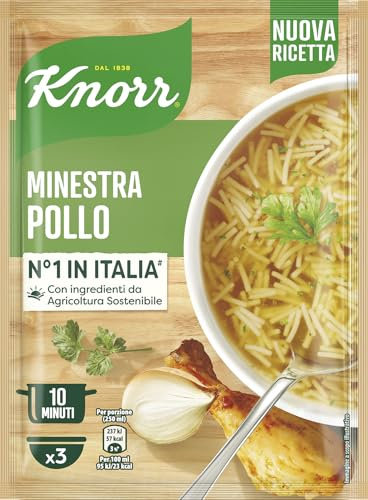 Knorr Minestra Pollo, Piatti Pronti Knorr con Verdure da Agricoltura Sostenibile, Senza Coloranti, Senza Conservanti, 51 g