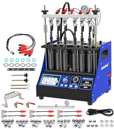 MR CARTOOL V311 Onde ultrasoniche Iniettore Pulitore e Tester con 6 Cilindri per GDI EFI FSI Iniettore di Carburante Auto Cleaner Tester per Veicoli Moto Carburante Strumenti di Pulizia