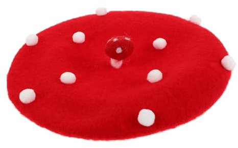 Toyvian Pilzmütze Aus Wolle Rote Baskenmütze Mit Pilzmuster Warme Geburtstagsmütze Für Damen Und Mädchen Vielseitige Winterkappe Für Jeden Anlass