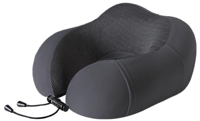 Maibar Nackenkissen Flugzeug Memory Schaumstoff Reisekissen Memory Baumwolle Erwachsener Nackenhörnchen (Schwarz)