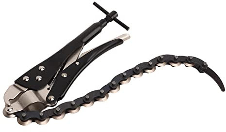 MUNEFE Locking Chain Clamp, Strong Hand Tools Locking Chain Pliers, Heavy Duty Chain Vise Wrench Chain for Automotive and Plumbing