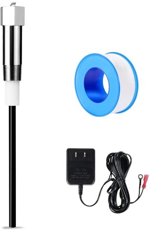 ITULCYO Powered Anode Rod for Water Heater(10-45 Gallon Tank) Electric Anode Rod Made of Titanium, Anti-Rust, Anti-Corrosion, Reduce Scale,Water Heater Anode Rod Powered Anode Rod Titanium Anode Rod