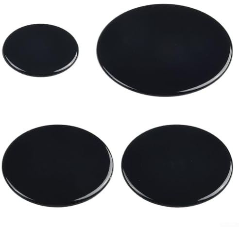 Zilimontt Ensemble de chapeau de cuisinière avec couvercle de cuisinière à gaz, brûleur à gaz, couronne de flamme, kit de bouchon de four à gaz en métal pour cuisinière à gaz (plat) (plat)