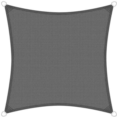 Brigros - Tenda Ombreggiante Esterno Quadrata In HDPE 180gr/m2 Con Anelli Inox, Anti-UV, Con Borsa, Telo Parasole Per Esterni Dimensioni 3x3, 4x4, 5x5, Vela Ombra Giardino (Grigio, 5x5)
