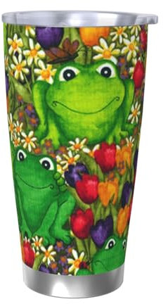 YFSGDLBN Rana stampata 20oz Car Cup Portable Car Straw Cup Tazza in acciaio inox