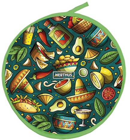 Nerthus FIH 1478 Tortillawärmer Mikrowelle grün für Tortillas und Wraps schnelle Küche
