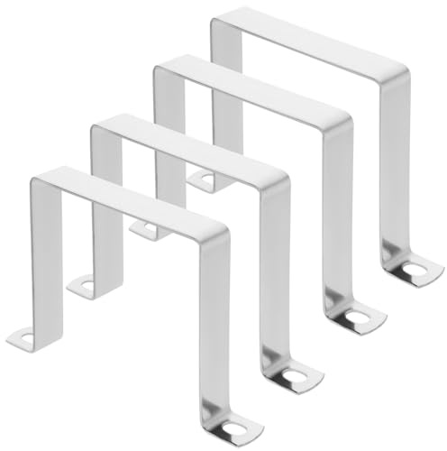 SHINEOFI Square Tube Clamp U Clip Brackets 4pcs Metal Tube Clamp Mounting Brackets Secure Support for Water Pipes Balcony Railings and Staircase Railings Indoor and Outdoor Installation