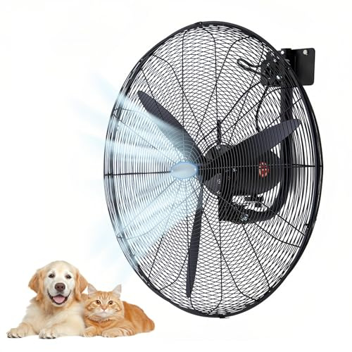 Aioneer Industrial Heavy Duty Fan | 26/30 Wall Mount Fan For Garages, Shop, Barns And Patios For Outdoor Use | 3-Speed -One Color-30IN(75CM)