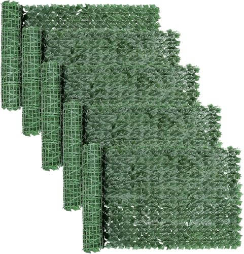 Efeu Sichtschutz Outdoor 300x100CM Balkon Sichtschutz (Grün-5 Stück) | Sichtschutz Zaun Efeu, Sichtschutz Garten, Sichtschutz Kunstpflanzen, Künstliche Blätter Wetterfest&Uv-Beständig