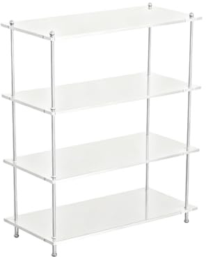 Zihpil Transparentes Acryl-Regalsystem Mit 3 Oder 4 Ebenen, Leichte Kelleraufbewahrung, Geeignet FüR Arbeitszimmer, Bars, Hotels, AußEnbereiche, Restaurants, BüRos, Schulen,4layer60*24 * 98.5cm