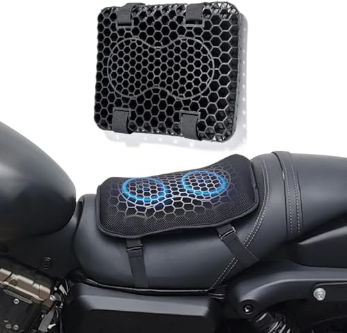 GGOZM Motorrad Sitzkissen Gel für Kawasaki Z900RS Z900 RS Z 900RS, 3D Waben Struktur Rutschfestes Sitzbank Kissen Komfortkissen Stoßdämpfend Sitzkissen für Lange Fahrten