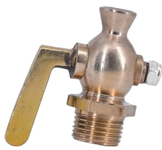 HF Mont Rubinetto di scarico in ottone maschio da 1/4 3/8 1/2 3/4 Valvola di intercettazione acqua gas olio(3/8)