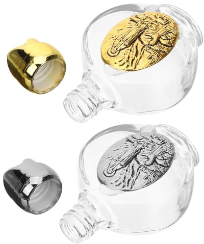 Beaupretty Ensemble 2pcs Bouteille d'eau Bénite Catholique en Verre Portable Facile à Remplir pour Décorations D'église et Voyages