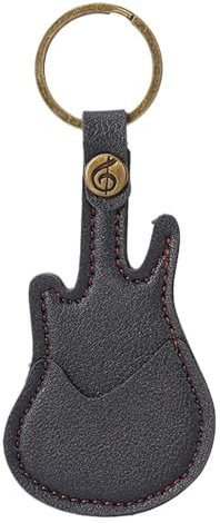 Gitarrplektrumhållare nyckelring, plektrumhållare nyckelring | ringarrangör bas fodral - PU läder musikinstrument tillbehör, por fodral