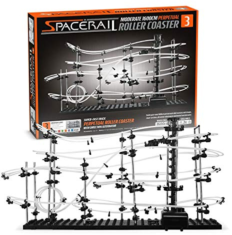CKB LTD® Space Rail Perpetual Rollercoaster Level 3 - Marble Roller Coaster Run DIY Track Build Kit Space Rail Track Run Construction Gadget