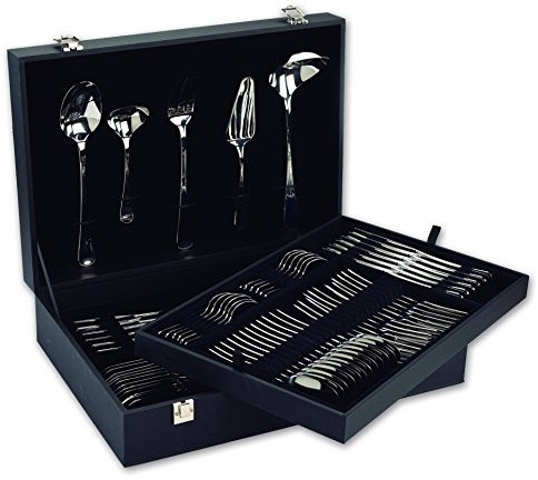 Arcos Serie Madrid, Pacco regalo Set di Posateria 113 pezzi (Set Completo), Monoblocco Unipezzo, Colore Argento
