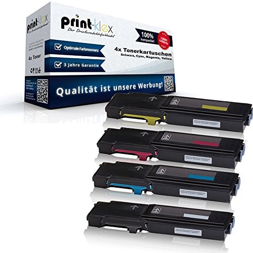 4X Print-Klex Toner kompatibel mit Dell C3700 Series C3760 C3760 DN C3760 n C3765 dnf C-3700 Series C-3760 C-3760 DN C-3760 n C-3765 dnf 59311119 59311120 59311121 59311122 BKCMY - Color Line Serie