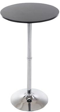 CLP Stehtisch Rund I Tischplatte Ø 60 cm | Stabiles Metallgestell, Farbe:schwarz