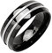Mianova Band Ring Titan poliert mit 2 Streifen Freundschaftsring Herrenring Damenring Partnerring Damen Herren Schwarz Größe 65 (20.7) Breit 8mm