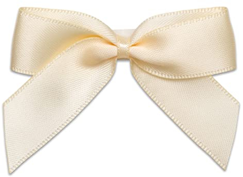 Italian Options 5 cm Satinschleife (Selbstklebend) 12 Stück – Creme