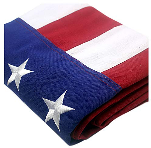 VSVO US-amerikanische Flagge, 90 x 152 cm, SpunTextile Serie, besticktes 300 g/m² gesponnenes Polyester, gesticktes Design, USA-Flaggen, für drinnen und draußen, Messingösen, strapazierfähig, für