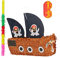 Pignatta Pirata da Riempire, Set di Accessori, Asta e Maschera per Feste di Compleanno, Vascello da Colpire, Colorata