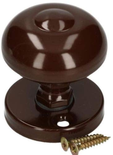 KOTARBAU® Türknopf Ø 55 mm Braun Metall Türknauf Drehbar Kugelknauf Rund Türgriff Türdrucker Türklinke Rosette Feststehend Pulverbeschichtet