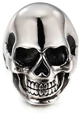 Beydodo VintageTitan Ringe für Männer Schädel Totenkopf Punk Ringe Silber Partnerringe Gr.57 (18.1)