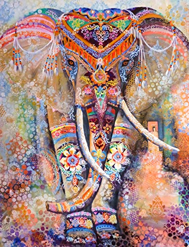 AYSUNJIE Erwachsenenpuzzle 1000 Teile Klassisches Puzzle Aus Holz Puzzles-Farbe Elefant-Kind Geschenk Wohnkultur Modern Festival DIY Geschenk Intellektuelles Spiel 75X50Cm
