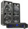 MAX212 - DJ Starter Kit - DJ Boxen Set 2800 Watt inklusive Verstärker mit Bluetooth, MP3, USB, MAX212 Bundle 2 Lautsprecher mit Verstärker, PA-Anlage Komplett Set