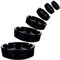 PLATINUX Aschenbecher aus Glas Set 6 teilig mit Zigarettenhalter Ascher Zigarettenaschenbecher Gastro schwarz
