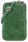 modamoda de T210 Damen Wildleder Rauleder Handytasche 6,7 Zoll Umhängetasche handmade in Italy, Farbe:Schwarzgrün