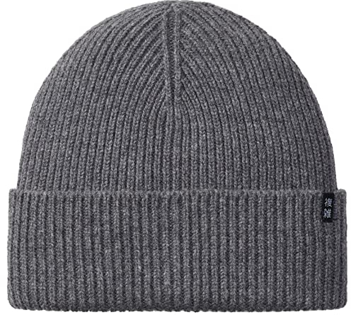 Enter the Complex® Merino Winter Mütze - Tao - 100% Merino Wolle, Beanie, Watch Cap, Strickmütze, Weich und Elastisch, Grobstrick, Damen und Herren, Anthrazit